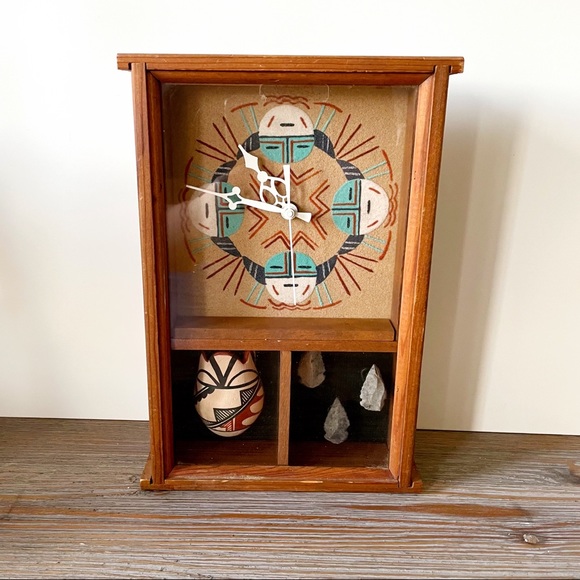 VTG Navajo Indian sand painting clock - Picture 1 of 4